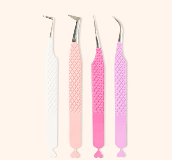HEART-SHAPED PROFESSIONAL EYELASH EXTENSIONS TWEEZERS